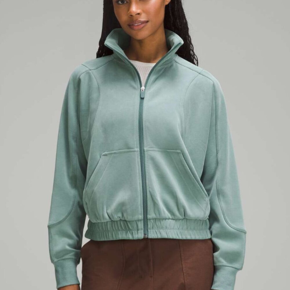 Lululemon Brushed Softstreme Funnel-Neck Zip Up: Medium Forest